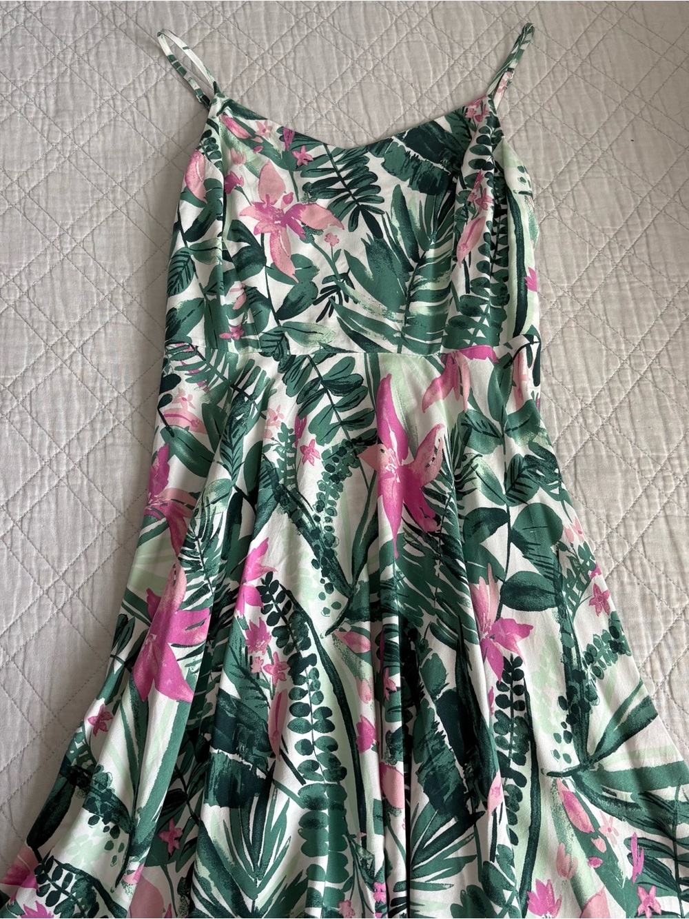 Old Navy Floral Green & Pink A-Line Women's Skirt Size S/P
